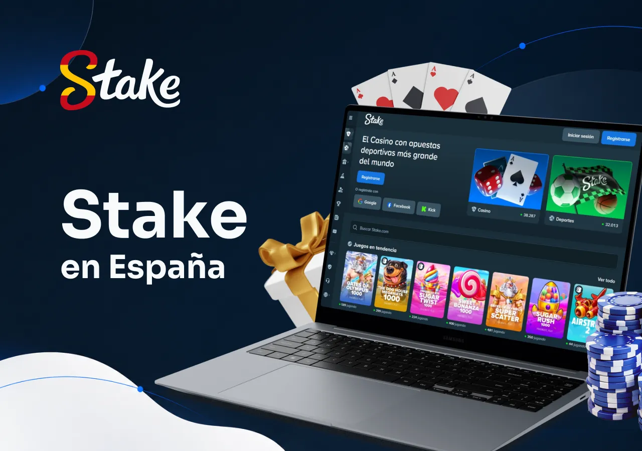 Interfaz de Stake Casino con apuestas deportivas y juegos de casino online.
